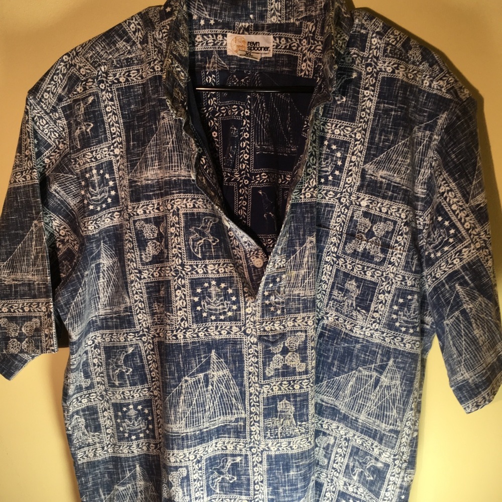 VINTAGE HAWAIIAN MENS REYN SPOONER BUTTON UP SHIRT